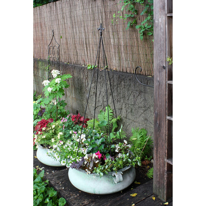ACHLA Fleur-De-Lis Topiary 58in Garden Stake | Black Wrought Iron Trellis | Climbing Plant Support for Containers & Flowerbeds | 58 in H | Model FT-20