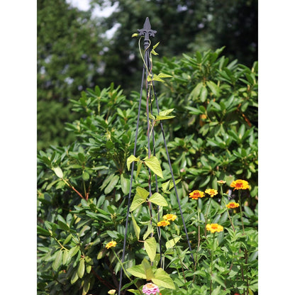 ACHLA Fleur-De-Lis Topiary 58in Garden Stake | Black Wrought Iron Trellis | Climbing Plant Support for Containers & Flowerbeds | 58 in H | Model FT-20