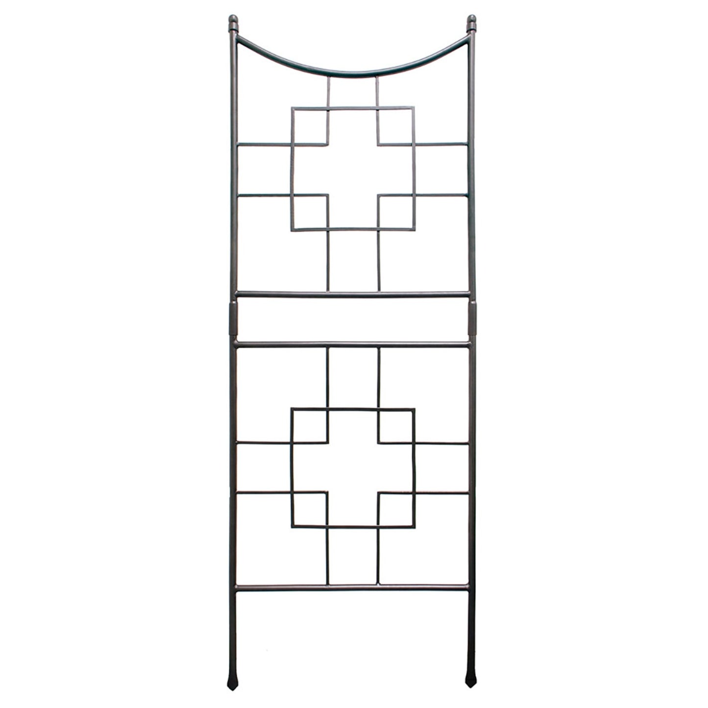ACHLA Square-On-Squares Trellis | Wrought Iron Graphite Powder Coat | Garden & Patio Plant Support | 31.5 x 1.5 x 86 in | Model FT-25