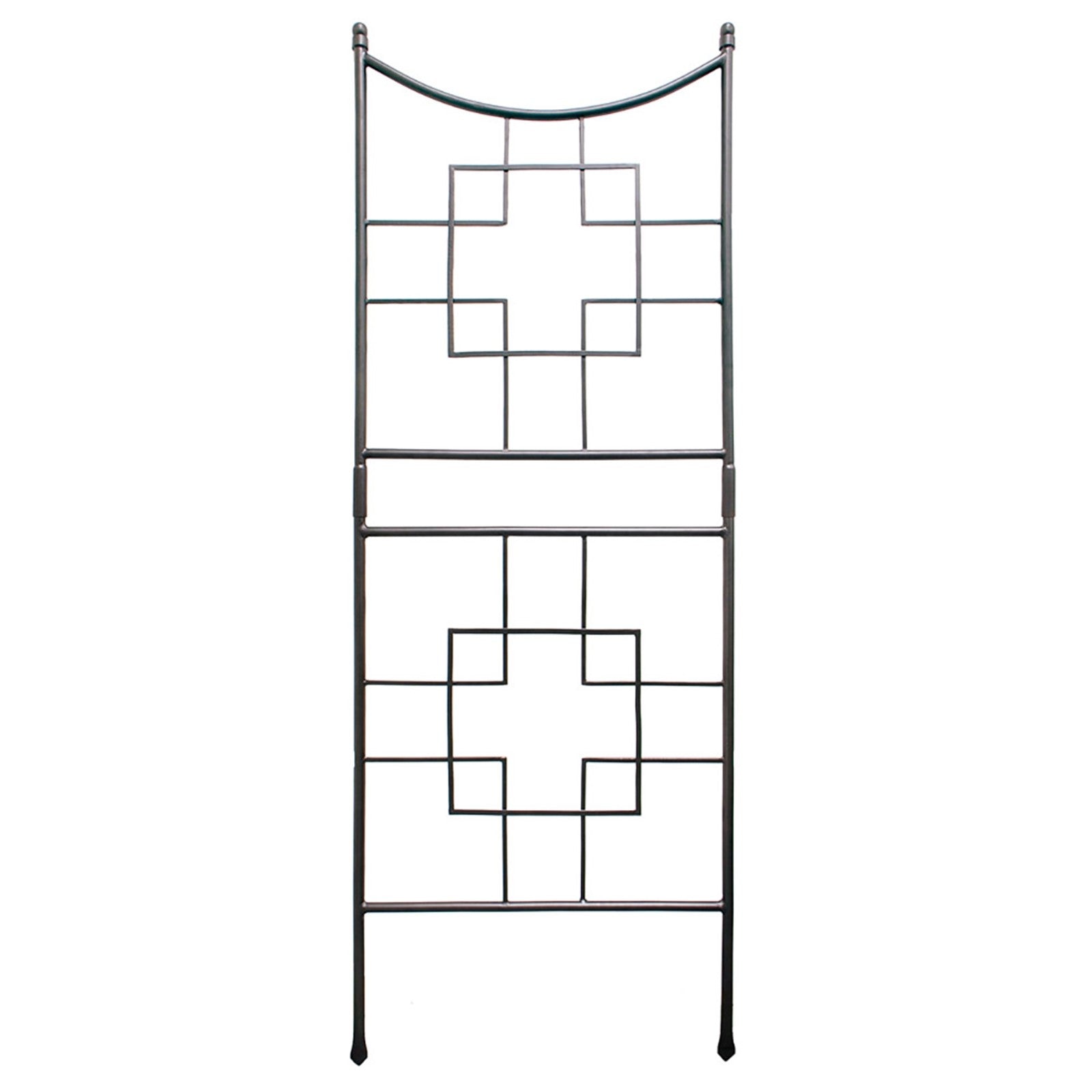 ACHLA Square-On-Squares Trellis | Wrought Iron Graphite Powder Coat | Garden & Patio Plant Support | 31.5 x 1.5 x 86 in | Model FT-25
