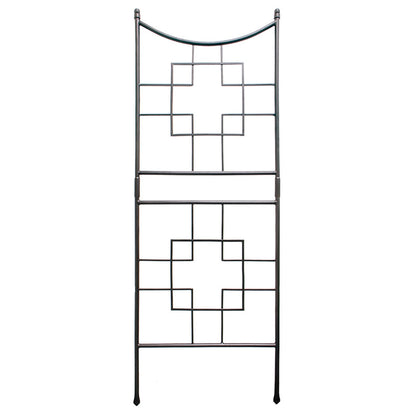 ACHLA Square-On-Squares Trellis | Wrought Iron Graphite Powder Coat | Garden & Patio Plant Support | 31.5 x 1.5 x 86 in | Model FT-25