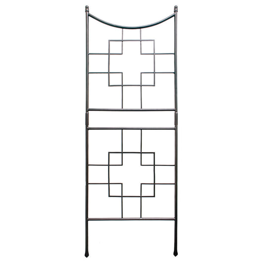 ACHLA Square-On-Squares Trellis | Wrought Iron Graphite Powder Coat | Garden & Patio Plant Support | 31.5 x 1.5 x 86 in | Model FT-25