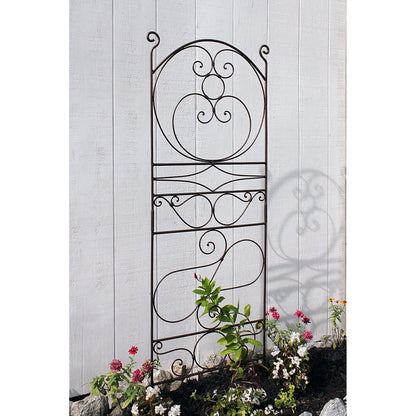 ACHLA Ferro Firenze Trellis I 22in Wrought Iron Garden Trellis | Italianate Roman Bronze Powder Coat | Climbing Plants & Garden Wall | Model FT-27
