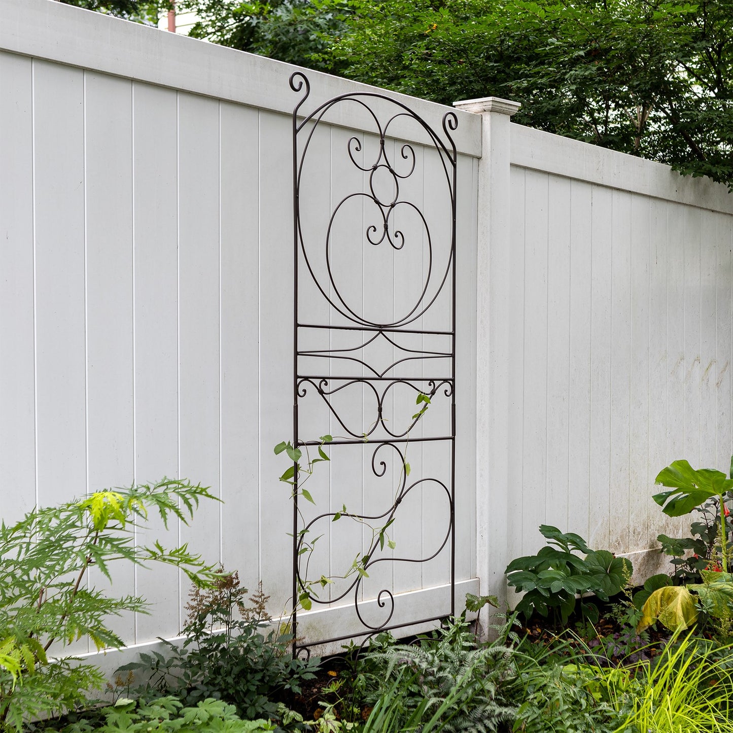 ACHLA Ferro Firenze Trellis II 29in Wrought Iron Garden Trellis | Roman Bronze Powder Coat | Climbing Plants & Garden Accent | Model FT-28