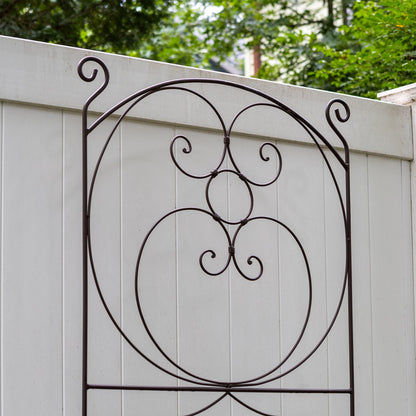 ACHLA Ferro Firenze Trellis II 29in Wrought Iron Garden Trellis | Roman Bronze Powder Coat | Climbing Plants & Garden Accent | Model FT-28