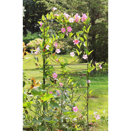 ACHLA Ferro Firenze Trellis II 29in Wrought Iron Garden Trellis | Roman Bronze Powder Coat | Climbing Plants & Garden Accent | Model FT-28