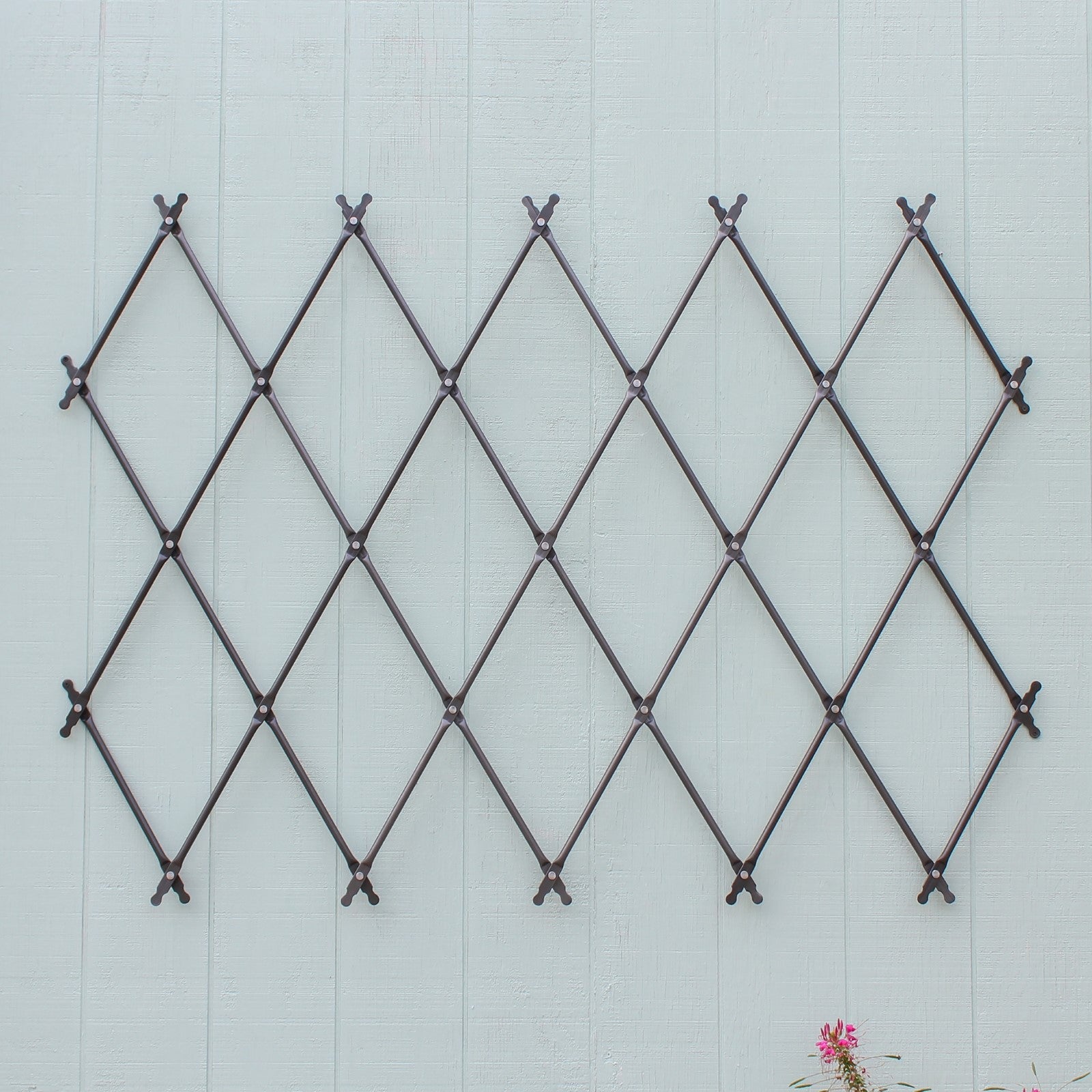 ACHLA Cottage Collection Folding Trellis 67in W x 43in H | Wall-Mounted Graphite Iron Lattice | Garden Privacy Screen & Climbing Plant | Model FT-32G