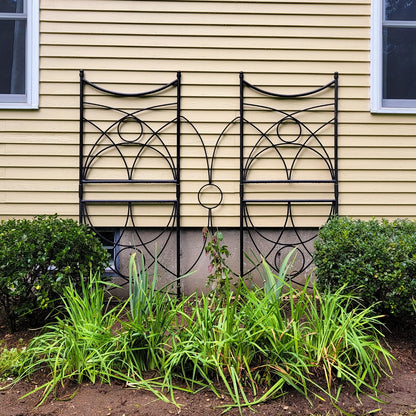 ACHLA Aurora Trellis Center Link | Black Powdercoat Wrought Iron | Garden & Patio Plant Support | 86 in H, Connects Modular Trellises | Model FT-34