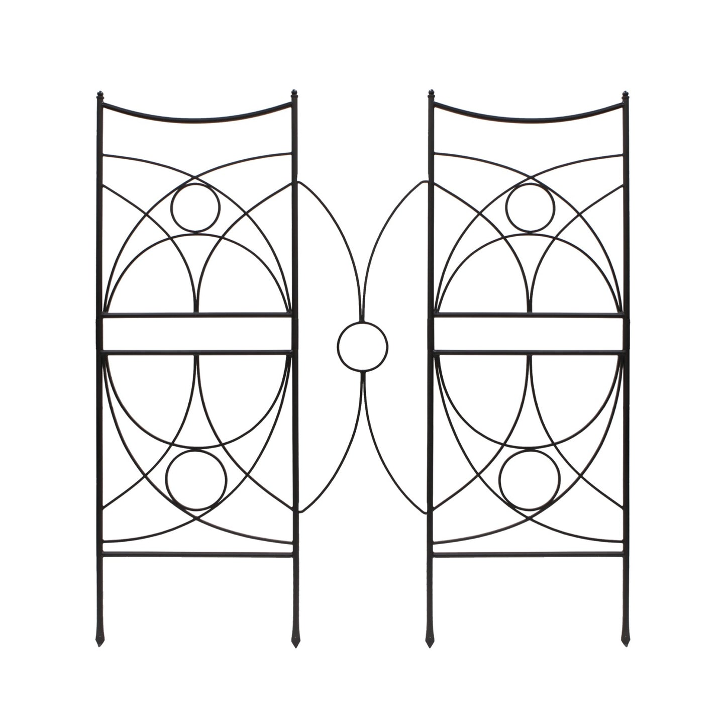 ACHLA Aurora Trellis Center Link | Black Powdercoat Wrought Iron | Garden & Patio Plant Support | 86 in H, Connects Modular Trellises | Model FT-34