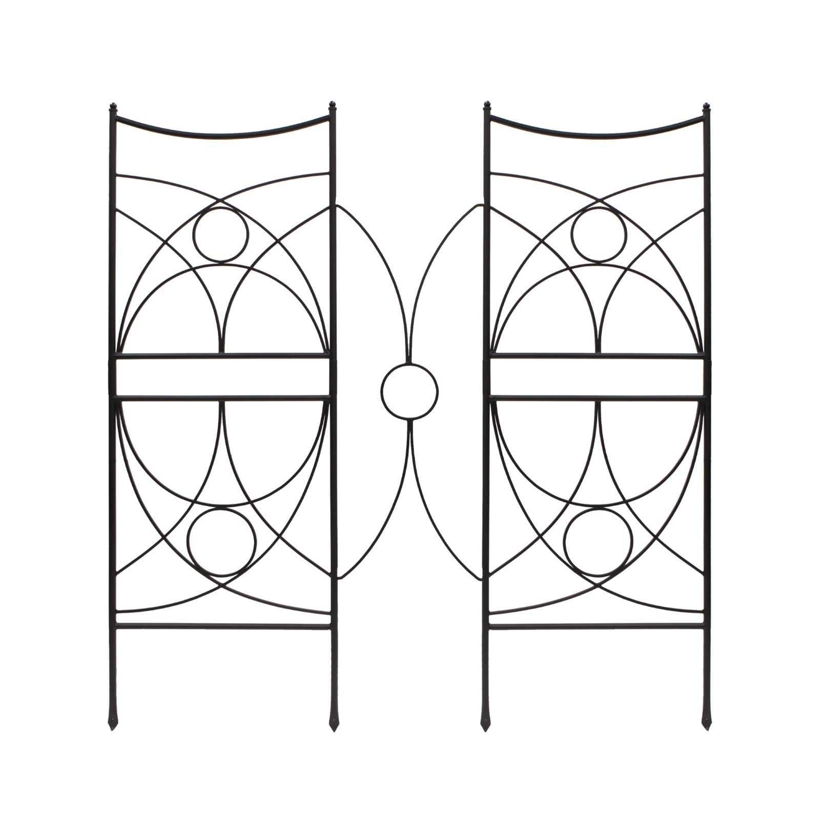 ACHLA Aurora Trellis Center Link | Black Powdercoat Wrought Iron | Garden & Patio Plant Support | 86 in H, Connects Modular Trellises | Model FT-34