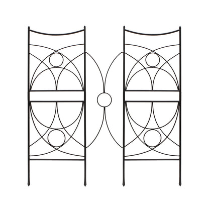 ACHLA Aurora Trellis Center Link | Black Powdercoat Wrought Iron | Garden & Patio Plant Support | 86 in H, Connects Modular Trellises | Model FT-34