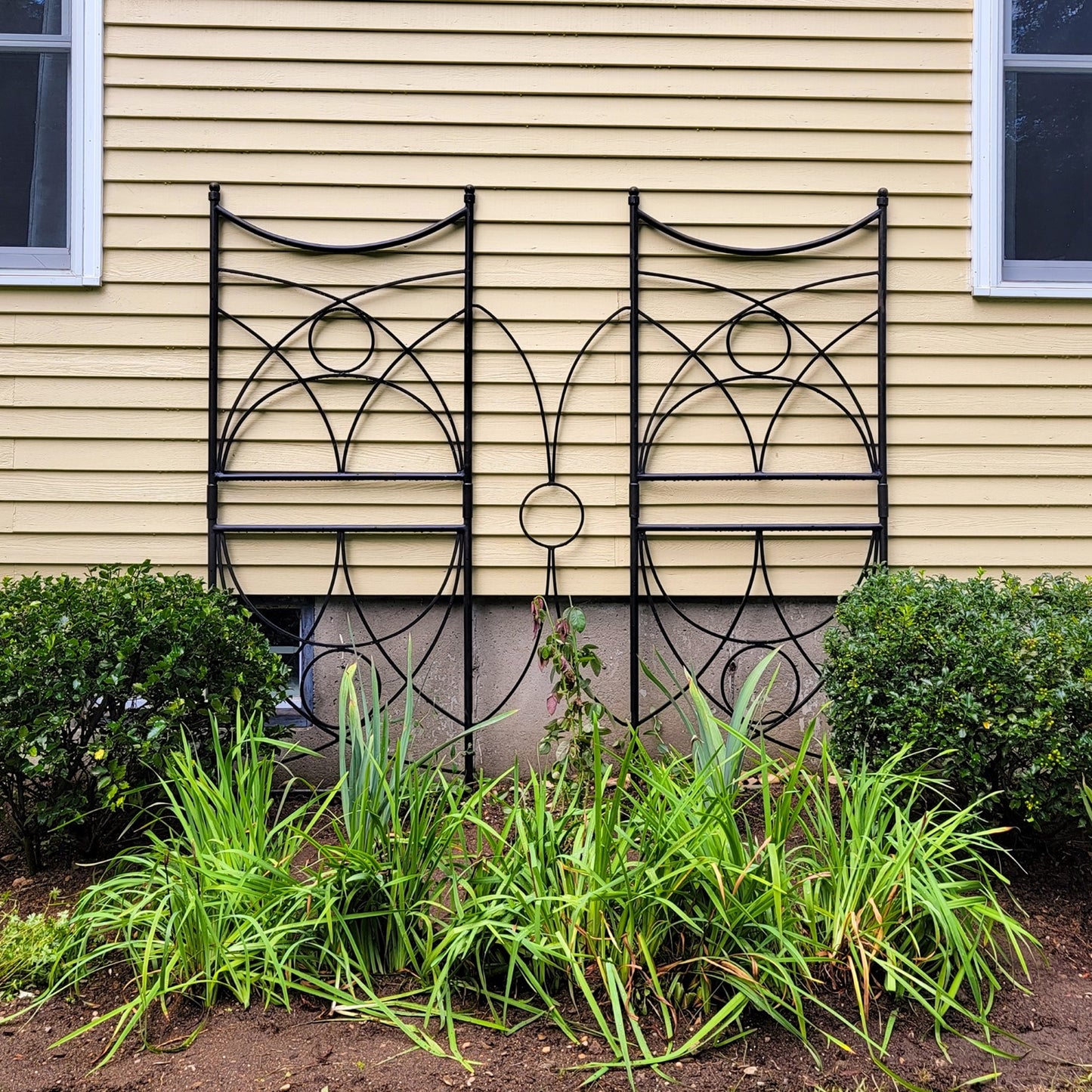 ACHLA Aurora Trellis 86in Wall Trellis | Black Wrought Iron Garden Climbing Vine Support | Outdoor Vertical Garden | 1 x 32 x 86 in | Model FT-35