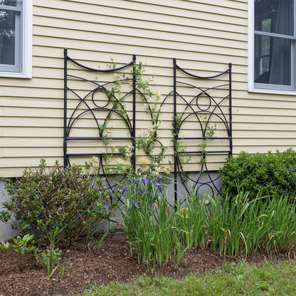 ACHLA Aurora Trellis 86in Wall Trellis | Black Wrought Iron Garden Climbing Vine Support | Outdoor Vertical Garden | 1 x 32 x 86 in | Model FT-35