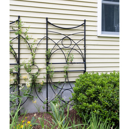 ACHLA Aurora Trellis 86in Wall Trellis | Black Wrought Iron Garden Climbing Vine Support | Outdoor Vertical Garden | 1 x 32 x 86 in | Model FT-35