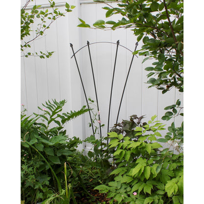 ACHLA Fan Trellis I | Iron Graphite Garden Trellis | Climbing Plants & Cottage Garden Support | 38 x 56 x 0.5 in | Model FT-37G