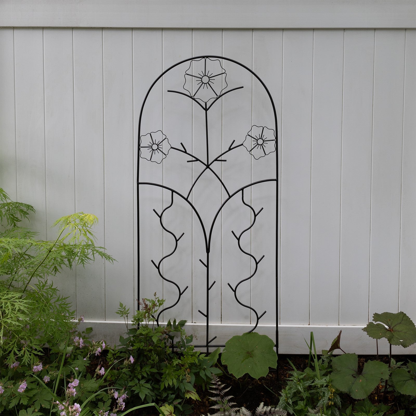 ACHLA Primrose Trellis 72in H | Wrought Iron Black Powder Coated | Outdoor Garden & Wall Plant Climber | 28 x 1 x 72 in | Model FT-42