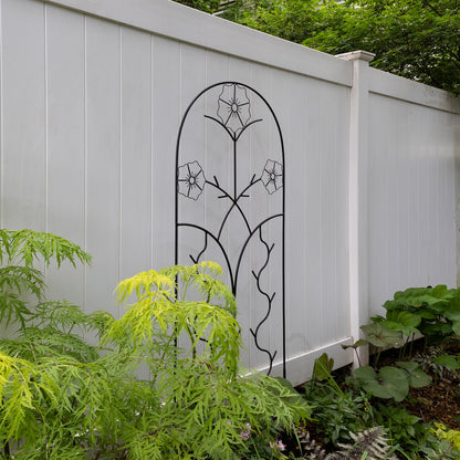 ACHLA Primrose Trellis 72in H | Wrought Iron Black Powder Coated | Outdoor Garden & Wall Plant Climber | 28 x 1 x 72 in | Model FT-42