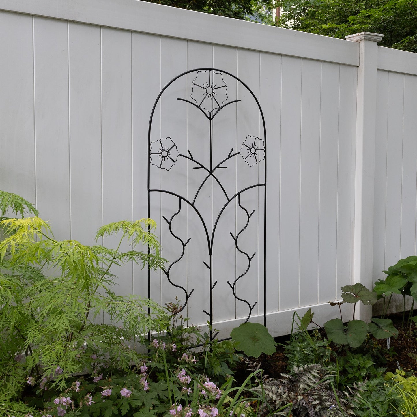 ACHLA Primrose Trellis 72in H | Wrought Iron Black Powder Coated | Outdoor Garden & Wall Plant Climber | 28 x 1 x 72 in | Model FT-42