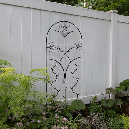 ACHLA Primrose Trellis 72in H | Wrought Iron Black Powder Coated | Outdoor Garden & Wall Plant Climber | 28 x 1 x 72 in | Model FT-42