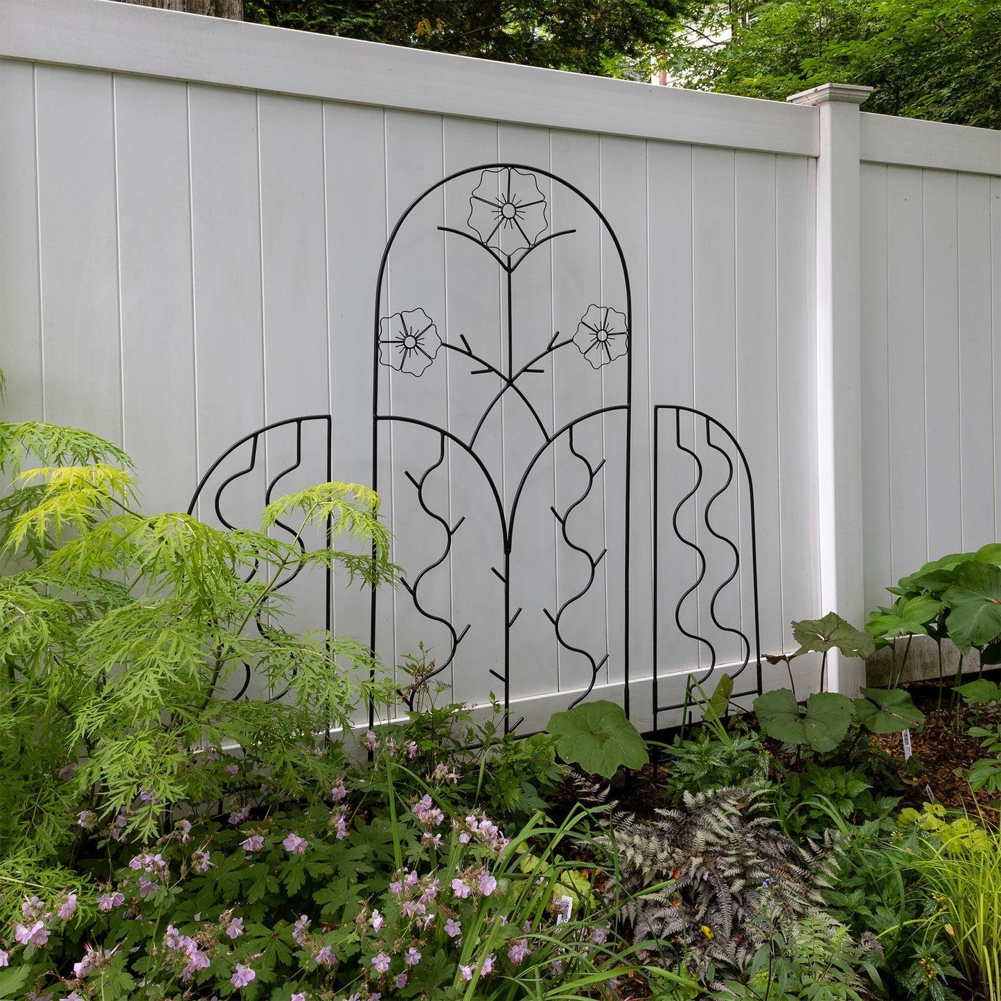 ACHLA Primrose Trellis 72in H | Wrought Iron Black Powder Coated | Outdoor Garden & Wall Plant Climber | 28 x 1 x 72 in | Model FT-42