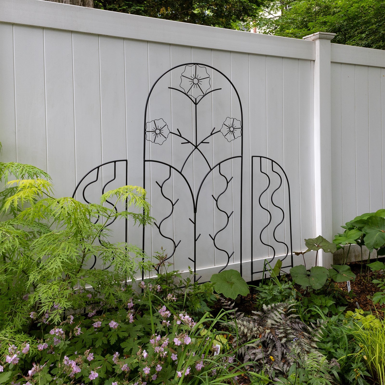 ACHLA Primrose Trellis 72in H | Wrought Iron Black Powder Coated | Outdoor Garden & Wall Plant Climber | 28 x 1 x 72 in | Model FT-42
