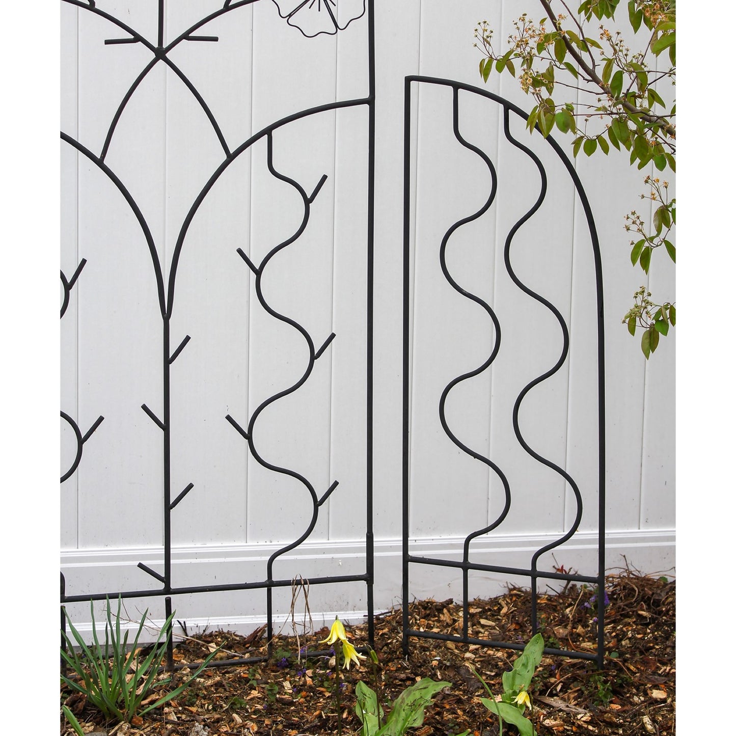 ACHLA Primrose Trellis Side Panels 48in H x 14in W | Wrought Iron Black Powder Coated | Outdoor Garden & Patio Trellis | 1 x 14 x 48 in | Model FT-42S