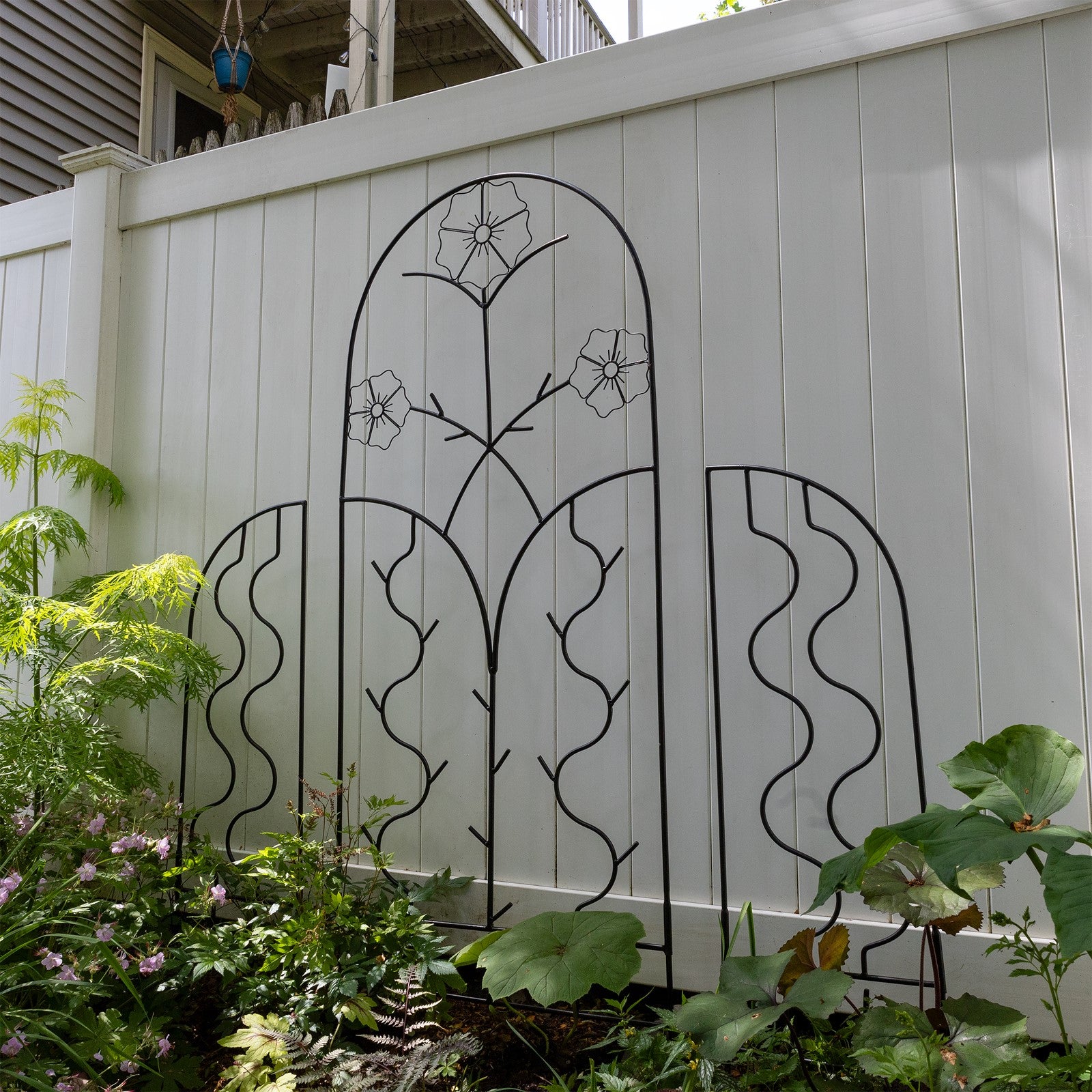 ACHLA Primrose Trellis Side Panels 48in H x 14in W | Wrought Iron Black Powder Coated | Outdoor Garden & Patio Trellis | 1 x 14 x 48 in | Model FT-42S
