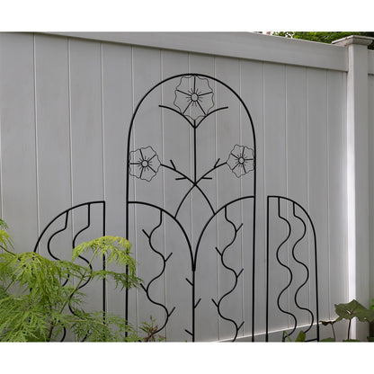 ACHLA Primrose Trellis Side Panels 48in H x 14in W | Wrought Iron Black Powder Coated | Outdoor Garden & Patio Trellis | 1 x 14 x 48 in | Model FT-42S