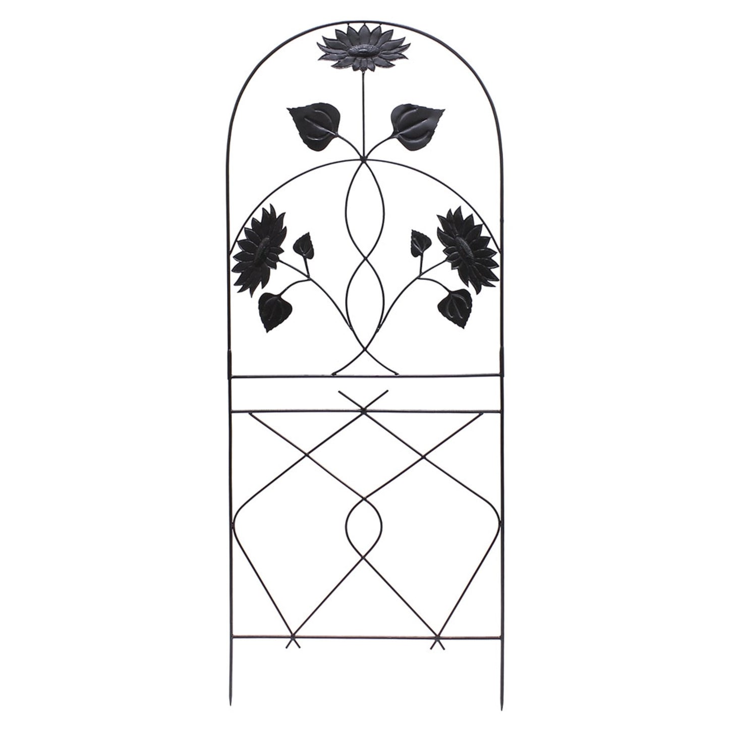 ACHLA Sunflower Trellis 90in H | Wrought Iron Black Powder Coated | Garden & Patio Climbing Plant Support | 36 x 1 x 90 in | Model FT-43