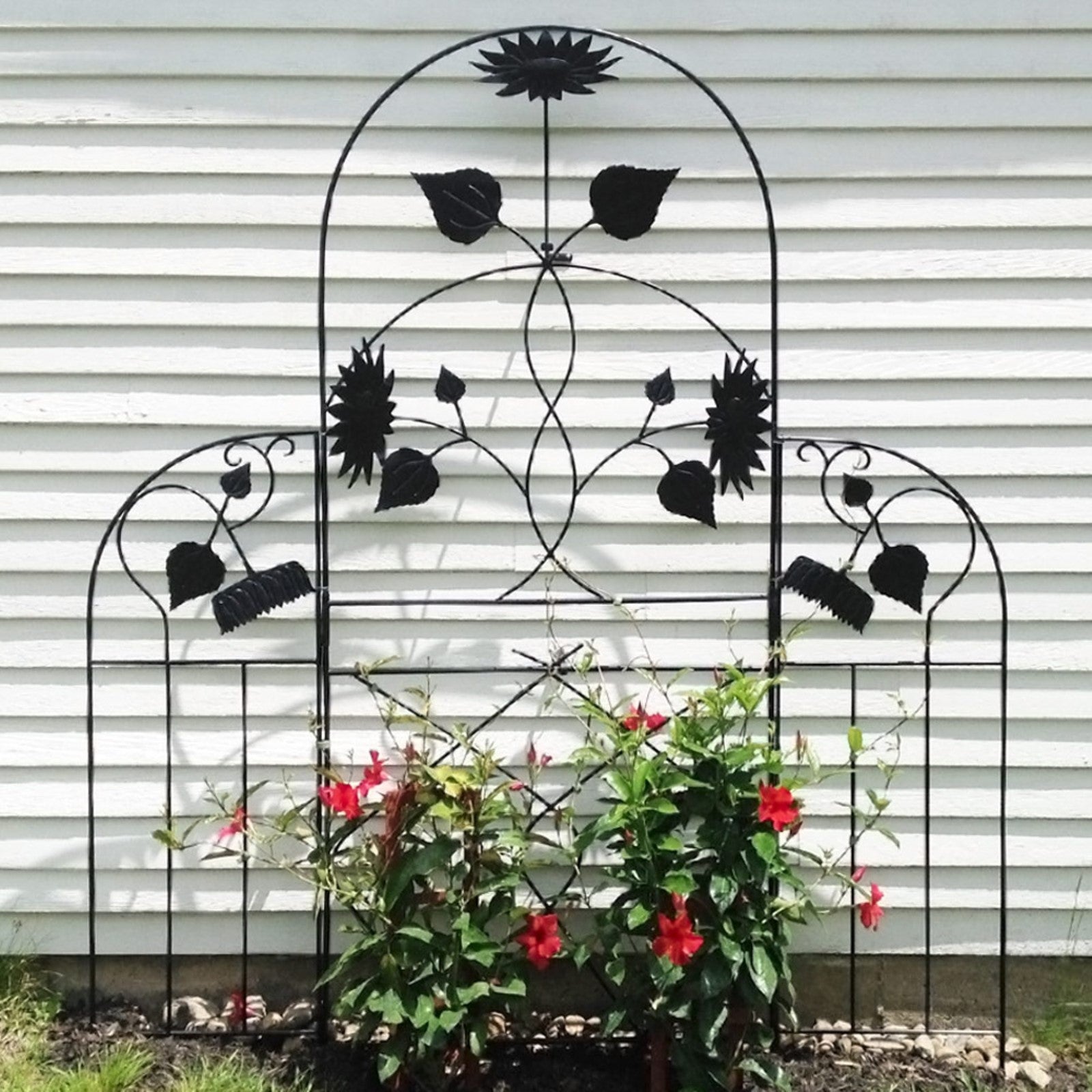 ACHLA Sunflower Trellis 90in H | Wrought Iron Black Powder Coated | Garden & Patio Climbing Plant Support | 36 x 1 x 90 in | Model FT-43