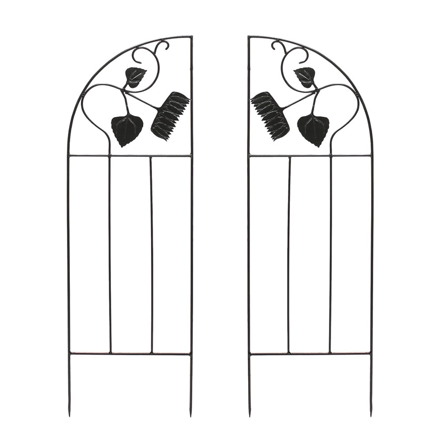 ACHLA Sunflower Trellis Side Panels 58in | Wrought Iron Black Powder Coated | Garden & Patio Trellis Depth | 1 x 18.25 x 58 in | Model FT-43S