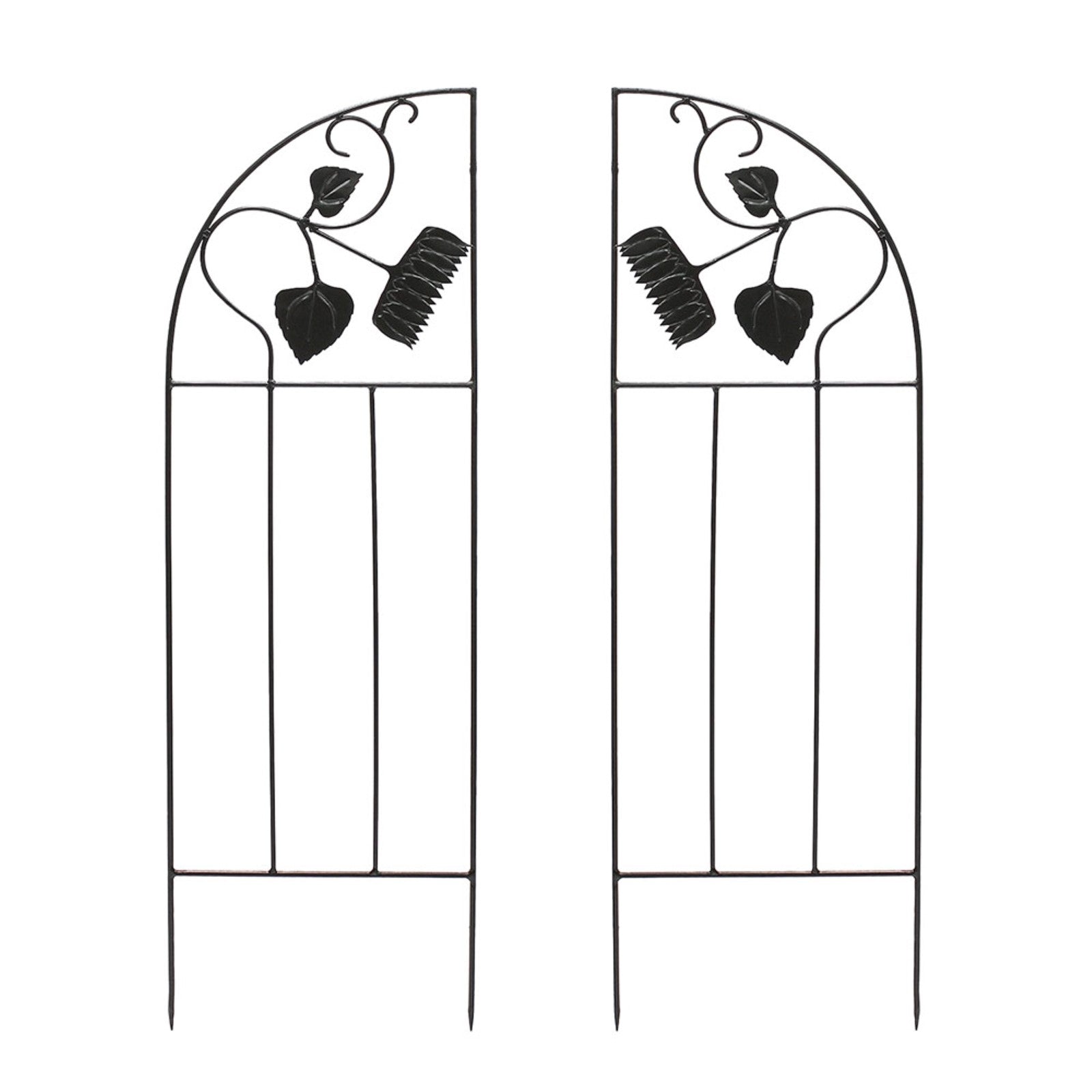 ACHLA Sunflower Trellis Side Panels 58in | Wrought Iron Black Powder Coated | Garden & Patio Trellis Depth | 1 x 18.25 x 58 in | Model FT-43S