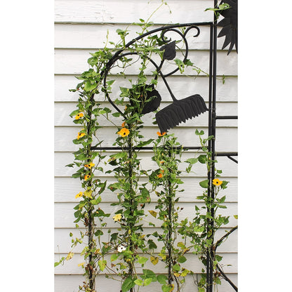 ACHLA Sunflower Trellis Side Panels 58in | Wrought Iron Black Powder Coated | Garden & Patio Trellis Depth | 1 x 18.25 x 58 in | Model FT-43S