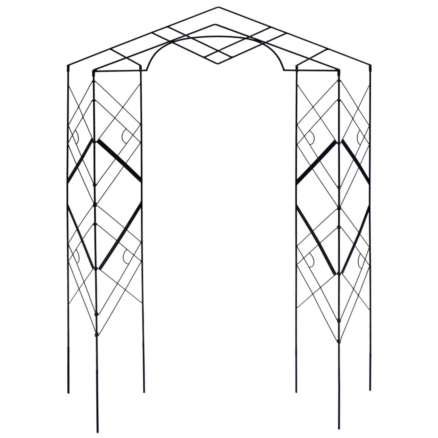 ACHLA Athena Trellis 57in Wrought Iron Garden Trellis | Black Powdercoat | Vertical Garden & Climbing Plant Support | 57 x 8 x 76 in | Model FT-46