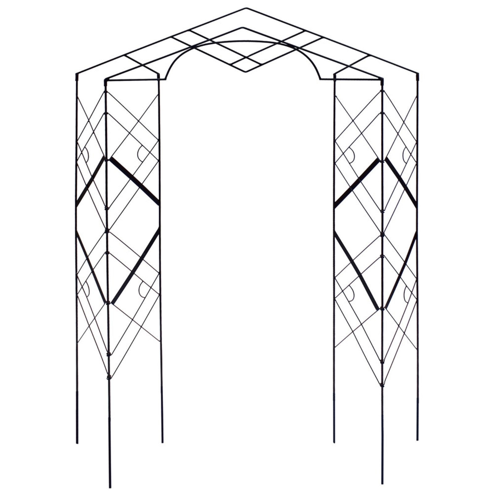 ACHLA Athena Trellis 57in Wrought Iron Garden Trellis | Black Powdercoat | Vertical Garden & Climbing Plant Support | 57 x 8 x 76 in | Model FT-46