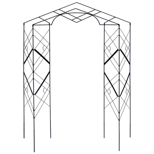 ACHLA Athena Trellis 57in Wrought Iron Garden Trellis | Black Powdercoat | Vertical Garden & Climbing Plant Support | 57 x 8 x 76 in | Model FT-46