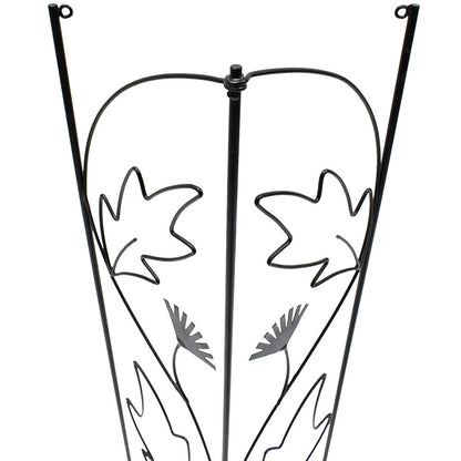 ACHLA Downspout Trellis 92in Tall | Traditional Wrought Iron Black Powdercoat | Garden Bed & Potted Plant Vertical Support | Model FT-47