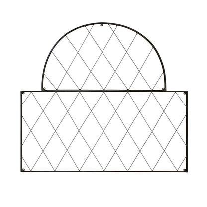 ACHLA Oxfordshire Trellis Set of 2 | Traditional Wrought Iron Black Powdercoat | Outdoor Garden Wall for Climbing Roses & Vines | Model FT-54