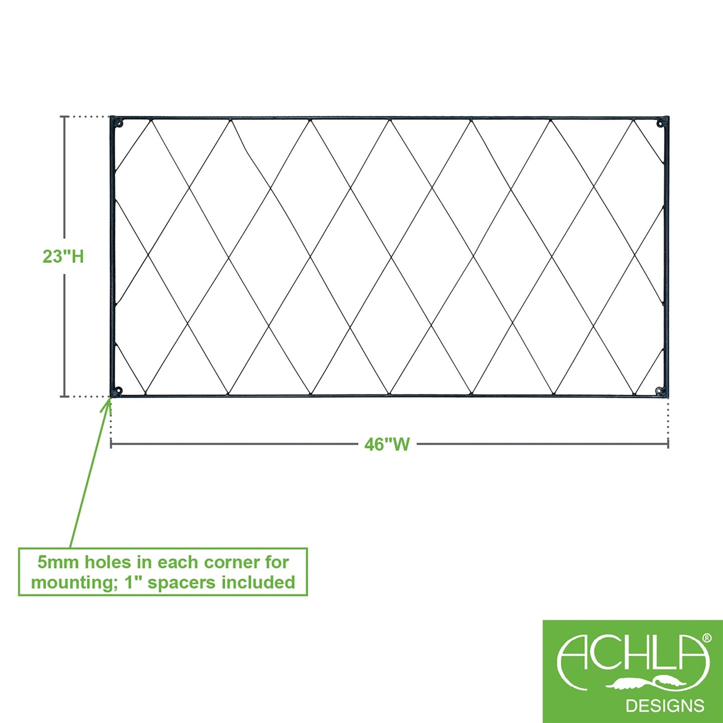 ACHLA Oxfordshire Trellis Extension 46in | Traditional Black Wrought Iron | Outdoor Wall Trellis for Roses & Climbing Vines | Model FT-54E