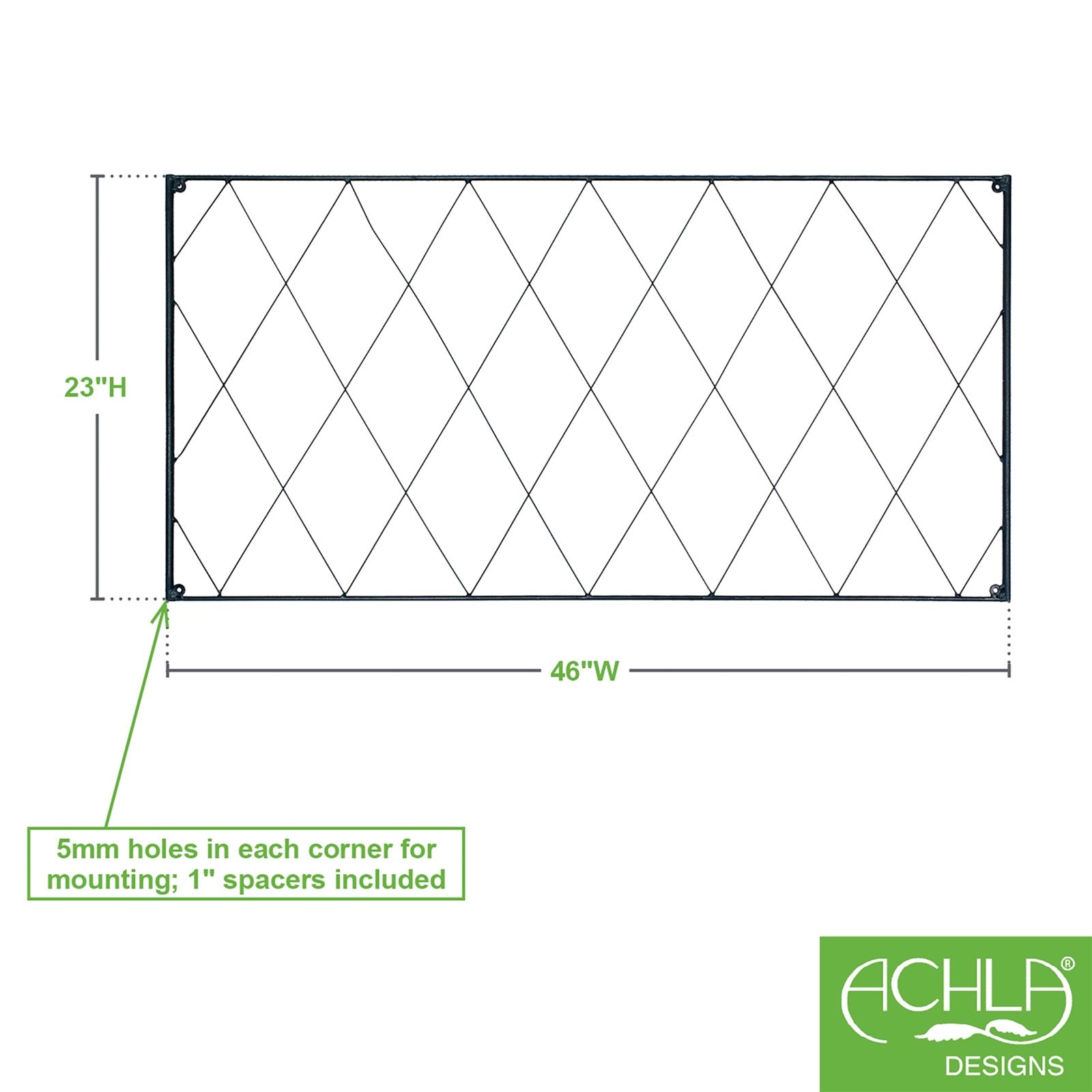 ACHLA Oxfordshire Trellis Extension 46in | Traditional Black Wrought Iron | Outdoor Wall Trellis for Roses & Climbing Vines | Model FT-54E