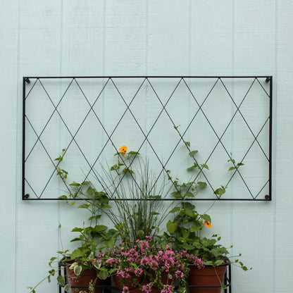 ACHLA Oxfordshire Trellis Extension 46in | Traditional Black Wrought Iron | Outdoor Wall Trellis for Roses & Climbing Vines | Model FT-54E
