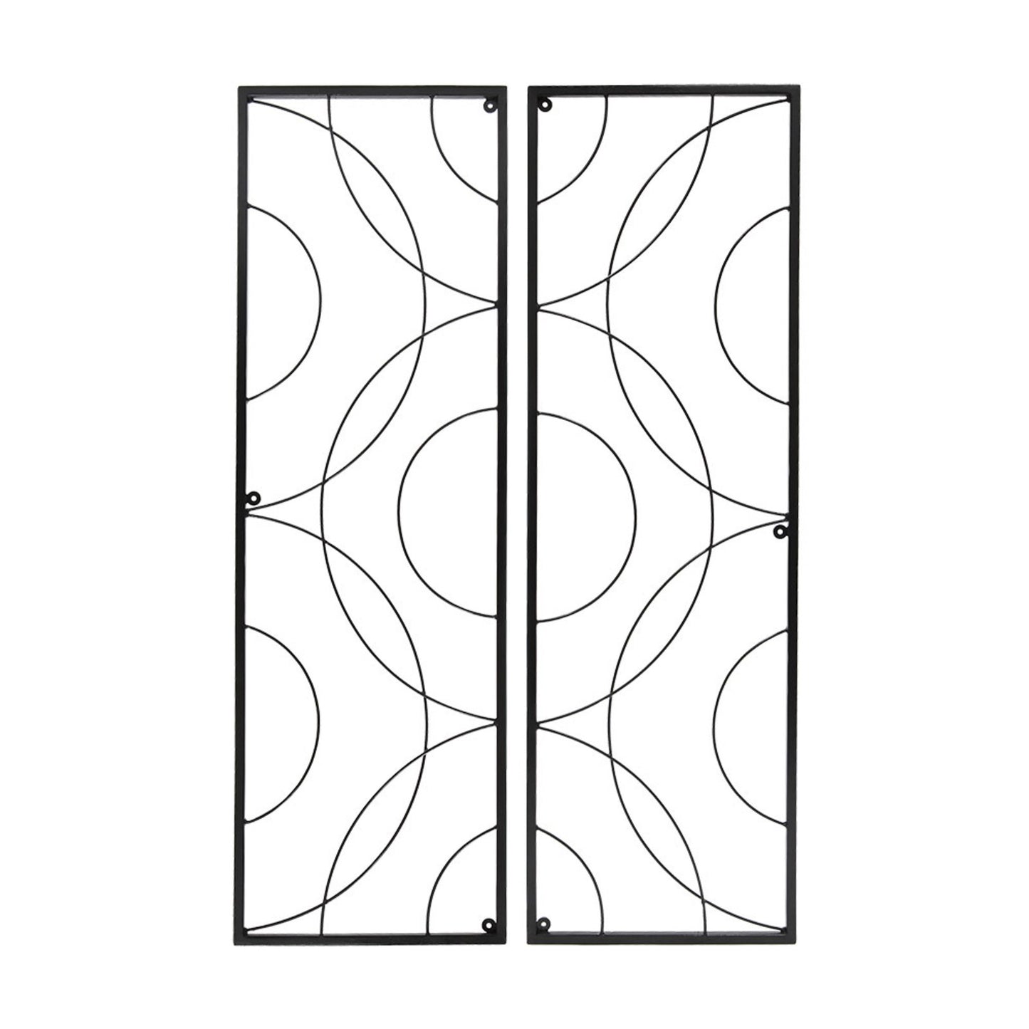 ACHLA Corona Trellis Set of 2 | Wrought Iron Black Powdercoat | Outdoor Garden Wall Support for Roses & Vines | 13.25 x 0.5 x 42 in Each | Model FT-55