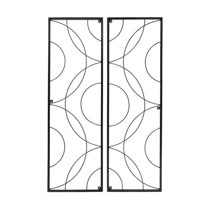ACHLA Corona Trellis Set of 2 | Wrought Iron Black Powdercoat | Outdoor Garden Wall Support for Roses & Vines | 13.25 x 0.5 x 42 in Each | Model FT-55