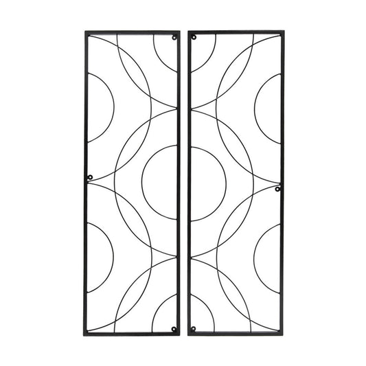 ACHLA Corona Trellis Set of 2 | Wrought Iron Black Powdercoat | Outdoor Garden Wall Support for Roses & Vines | 13.25 x 0.5 x 42 in Each | Model FT-55