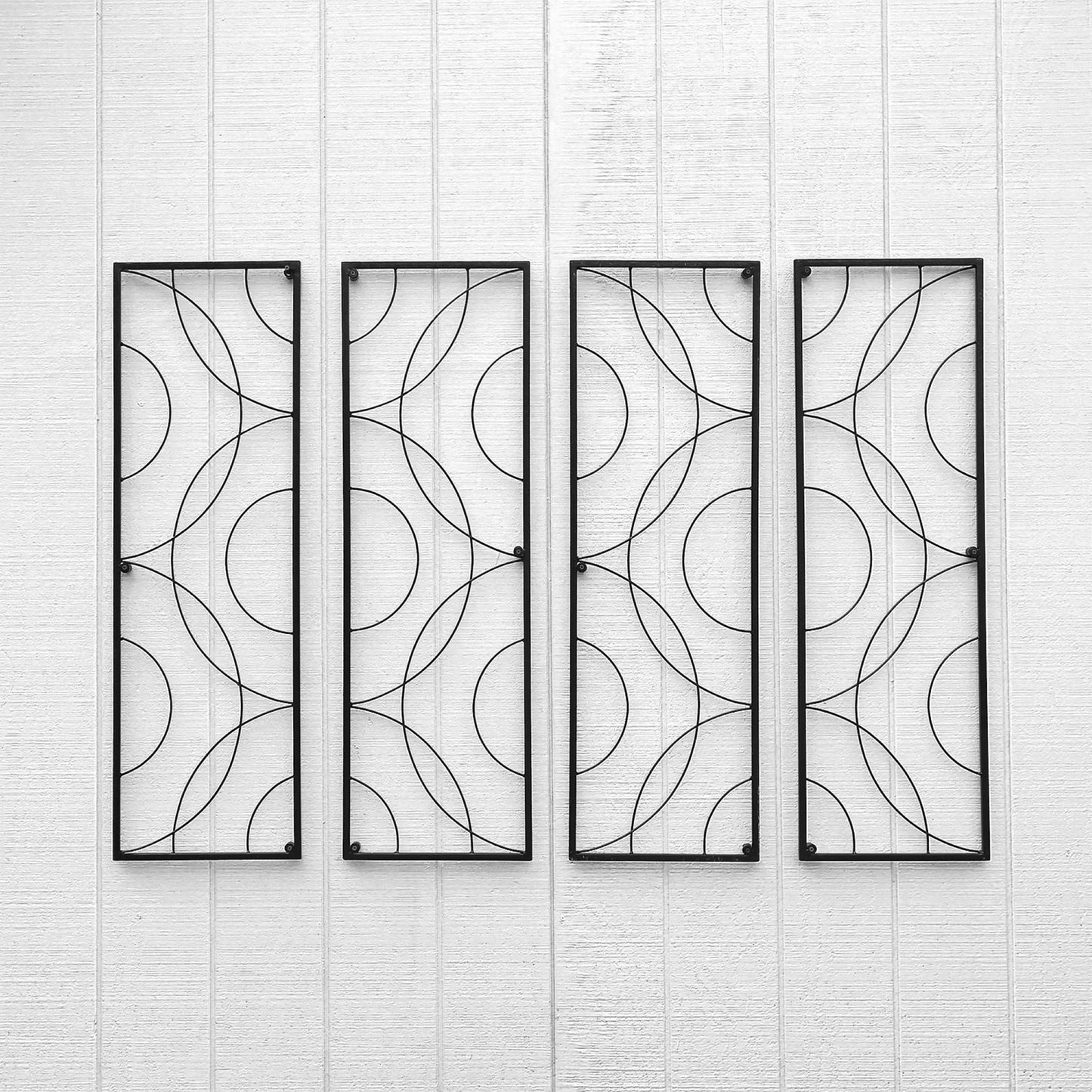 ACHLA Corona Trellis Set of 2 | Wrought Iron Black Powdercoat | Outdoor Garden Wall Support for Roses & Vines | 13.25 x 0.5 x 42 in Each | Model FT-55