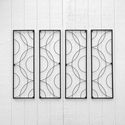 ACHLA Corona Trellis Set of 2 | Wrought Iron Black Powdercoat | Outdoor Garden Wall Support for Roses & Vines | 13.25 x 0.5 x 42 in Each | Model FT-55
