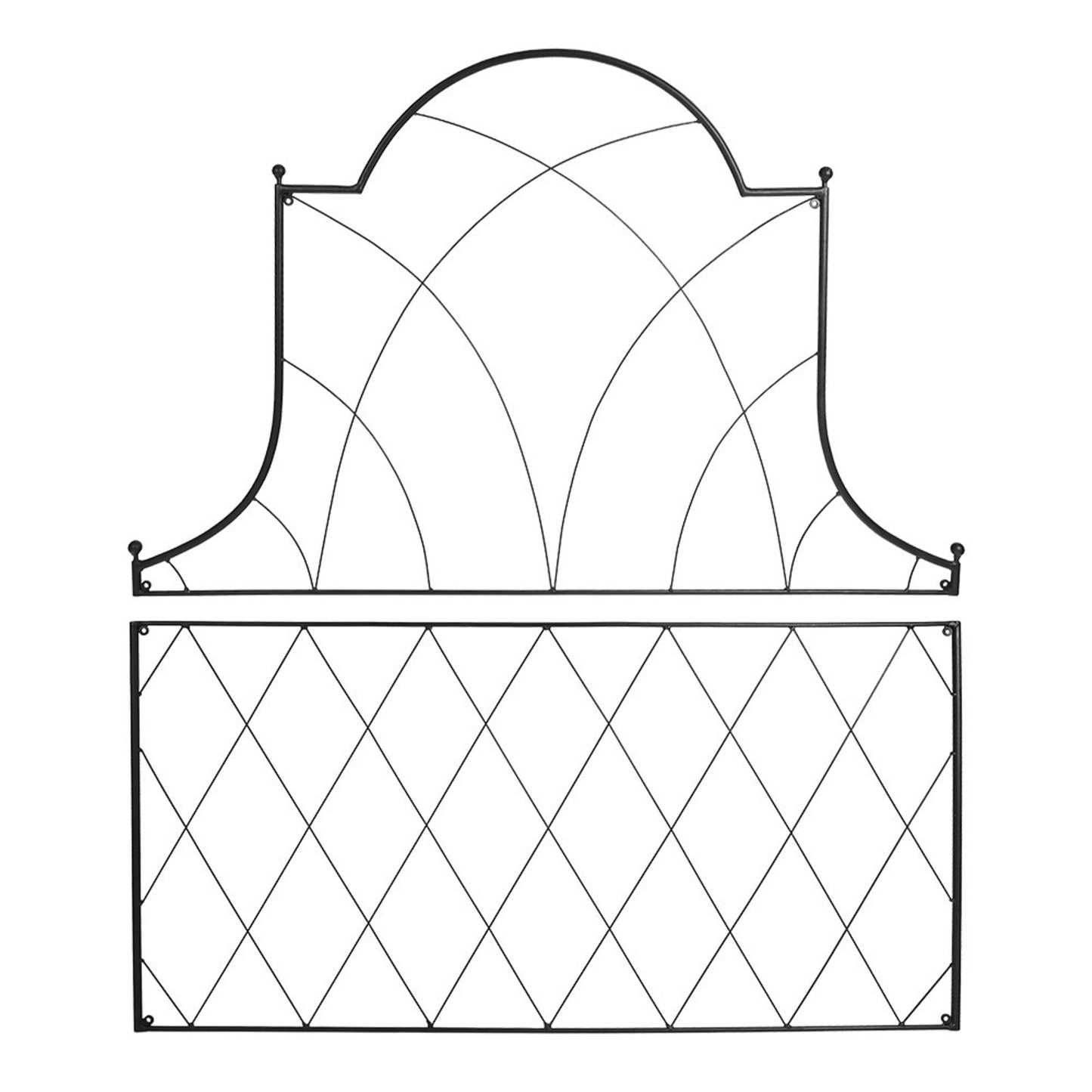 ACHLA Somerset Trellis Set of 2 | Wall-Mounted Wrought Iron Garden Trellis | 46 x 53 in, Black Powdercoat | For Roses, Clematis & | Model FT-56