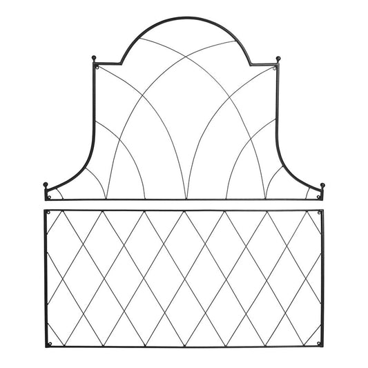 ACHLA Somerset Trellis Set of 2 | Wall-Mounted Wrought Iron Garden Trellis | 46 x 53 in, Black Powdercoat | For Roses, Clematis & | Model FT-56
