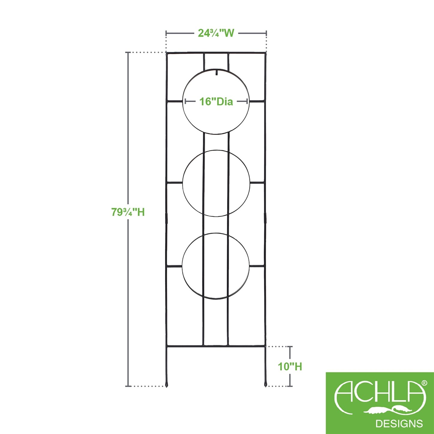 ACHLA Samsara Trellis 79.5in Tall Garden Trellis | Asian-Inspired Wrought Iron Black Powdercoat | Climbing Plants & Zen Garden Decor | Model FT-58