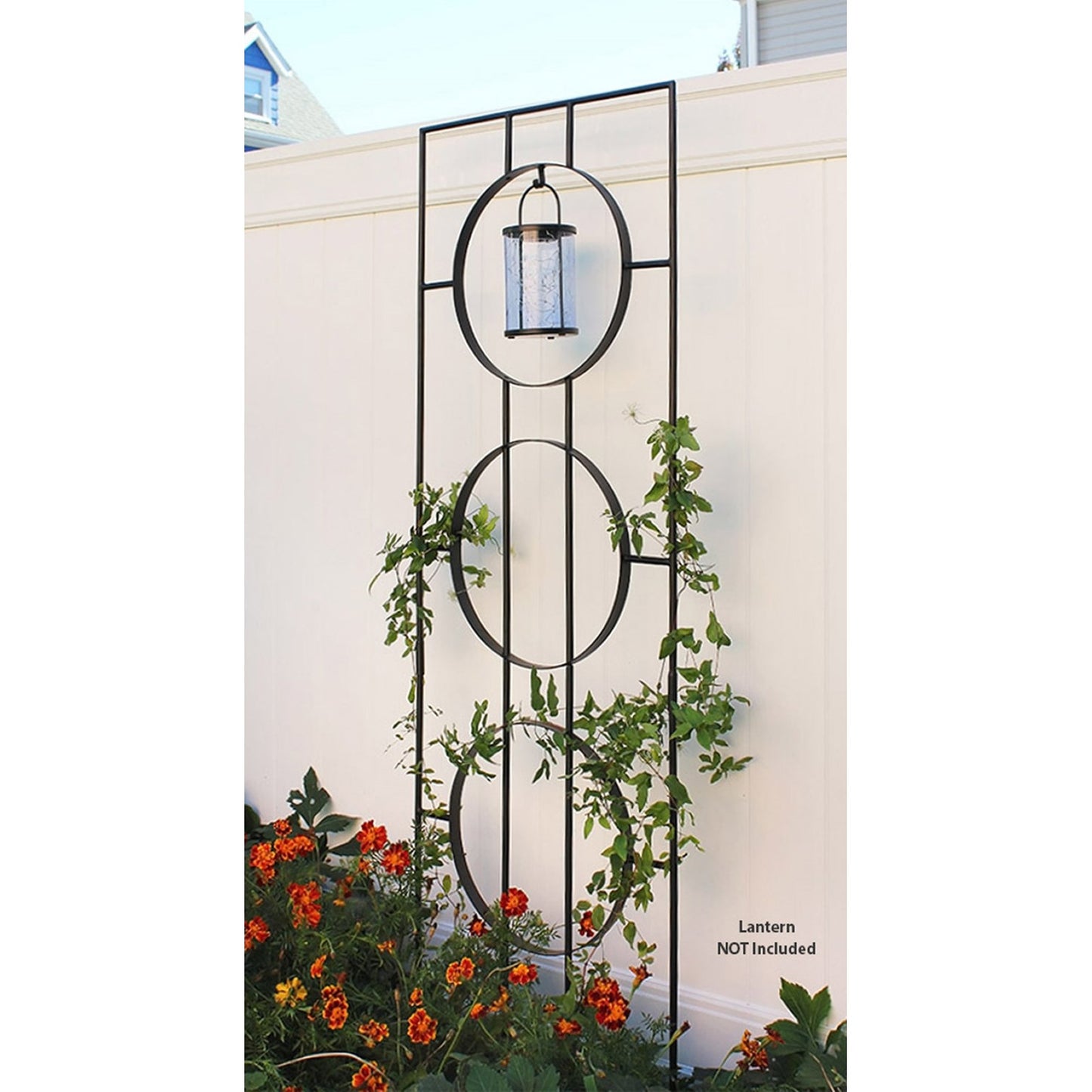 ACHLA Samsara Trellis 79.5in Tall Garden Trellis | Asian-Inspired Wrought Iron Black Powdercoat | Climbing Plants & Zen Garden Decor | Model FT-58